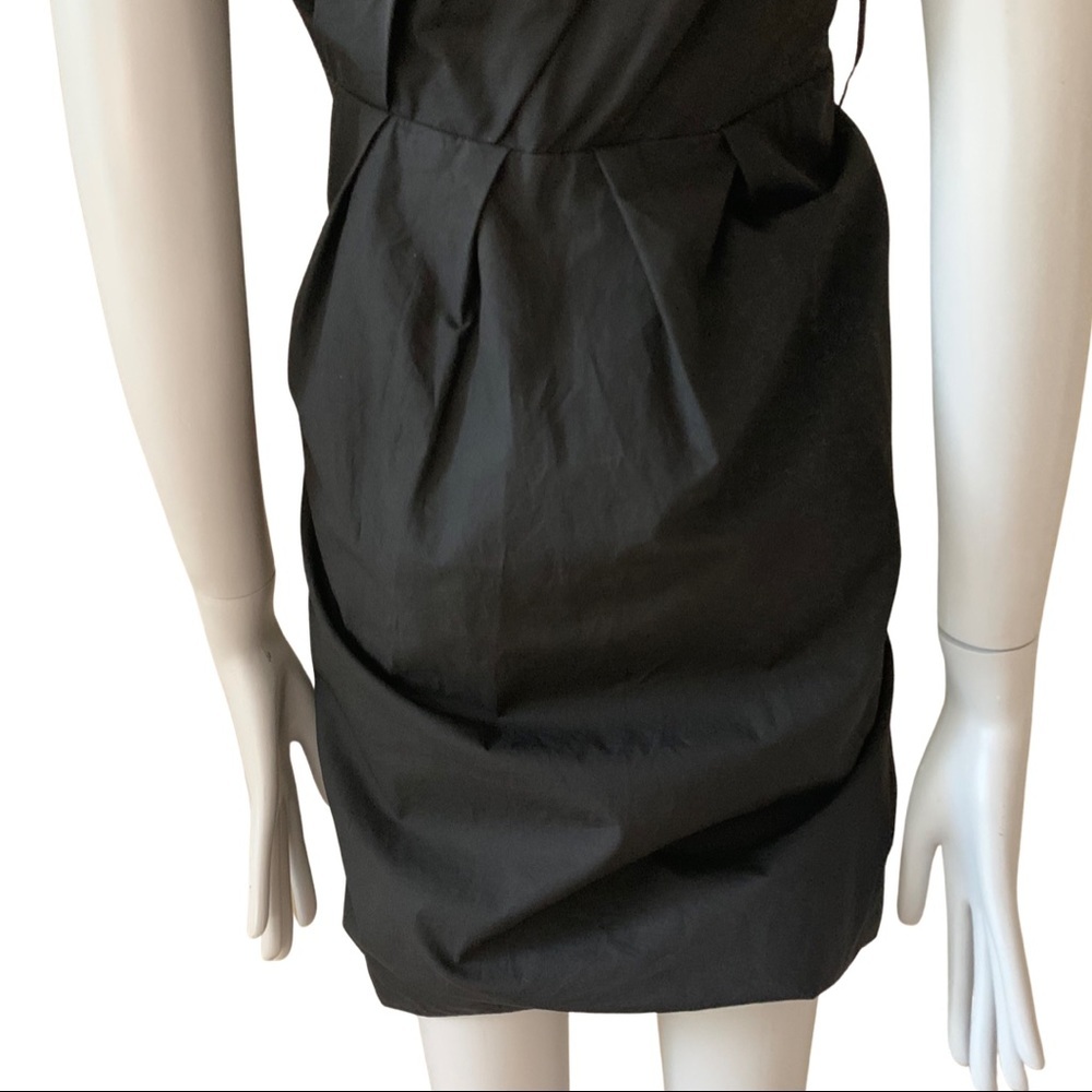 MARC JACOBS Bubble Hem Black Dress Cotton Poplin Sleeveless V-Neck LBD Size 4 - Picture 9 of 15